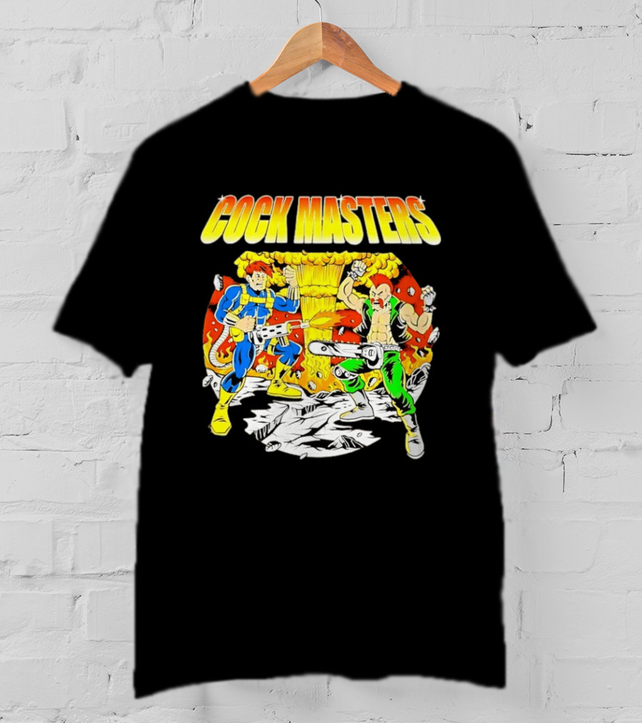 Cock Masters Cartoon Characters With Classic Action Pose T-Shirt