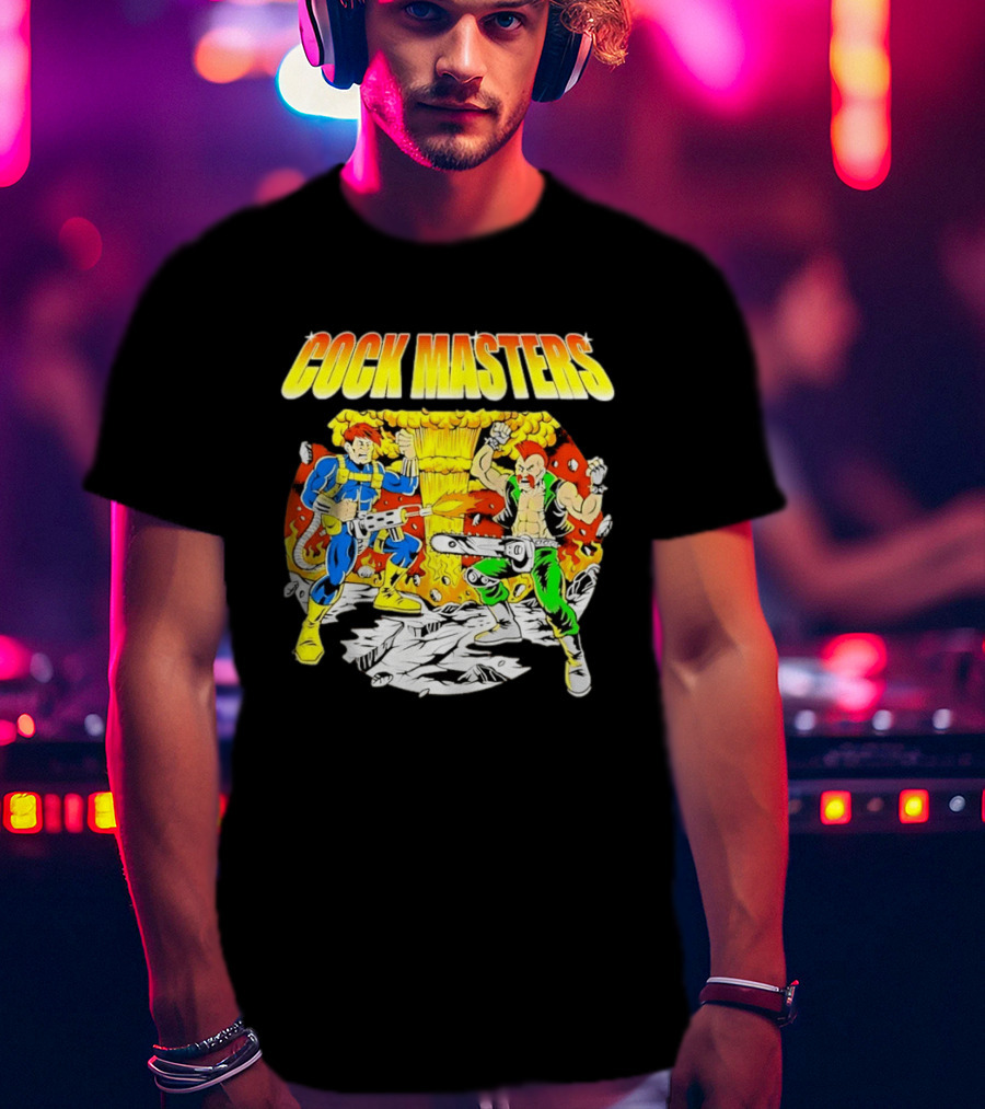 Cock Masters Cartoon Characters With Classic Action Pose T-Shirt