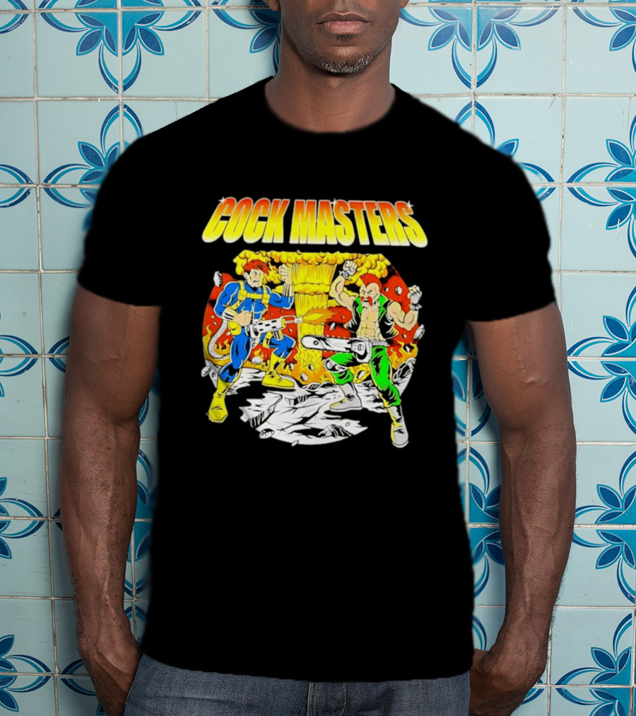 Cock Masters Cartoon Characters With Classic Action Pose T-Shirt