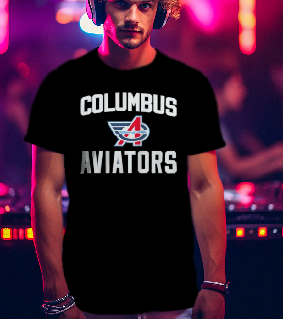 Columbus Aviators UFL Block Letter Iconic Winged T-Shirt