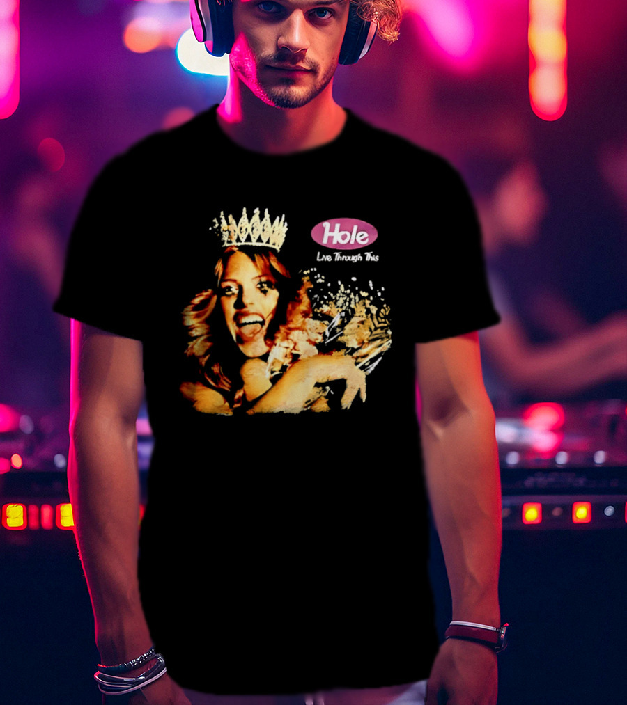 Courtney Love Hole Live Through This 1994 Alternative Rock Album Cover T-Shirt