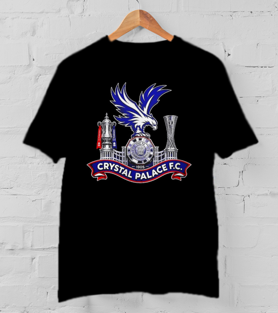 Crystal Palace FC FA Community Shield 1905 Emblem With Trophies And Eagle T-Shirt