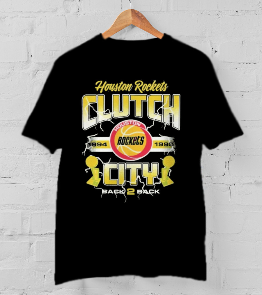 Houston Rockets Clutch City Back 2 Back 1994 1995 NBA Champs T-Shirt