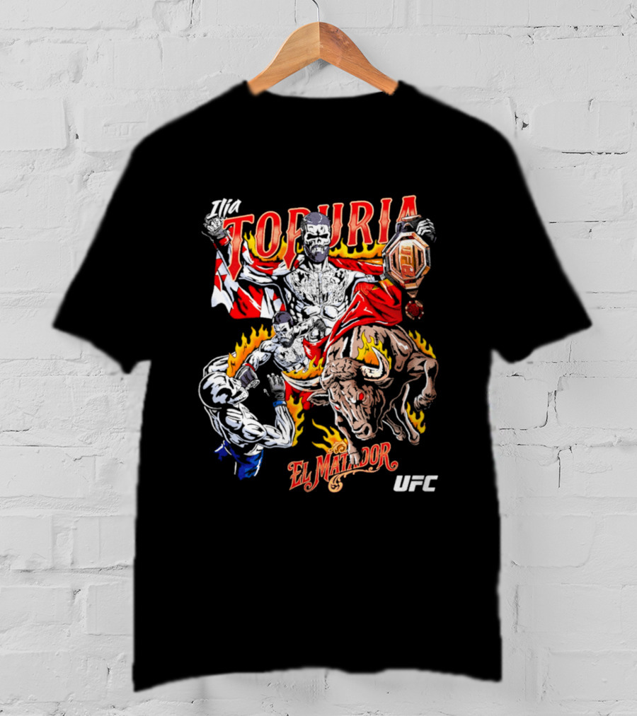 Ilia Topuria UFC El Matador Bullfighter Hand Drawn T-Shirt