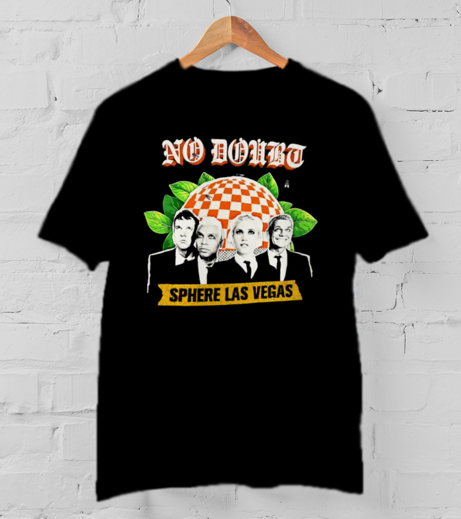No Doubt Sphere Las Vegas Checkered Umbrella Band Members And Leaves T-Shirt