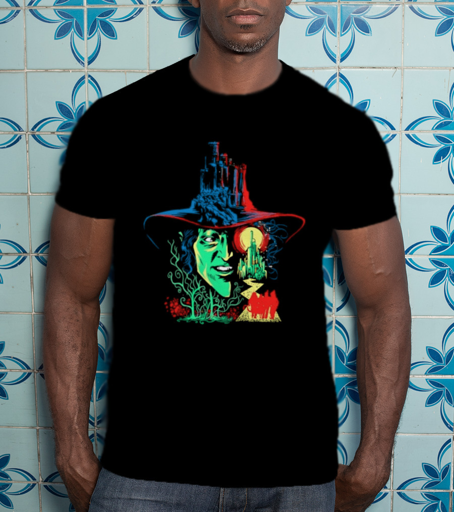 Pieces Of Oz Emerald City Wizard Face And Hat In Artistic T-Shirt