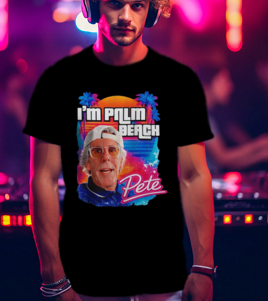 I'm Palm Beach Pete Retro Sunset Tropical Vibes Ocean Blue T-Shirt