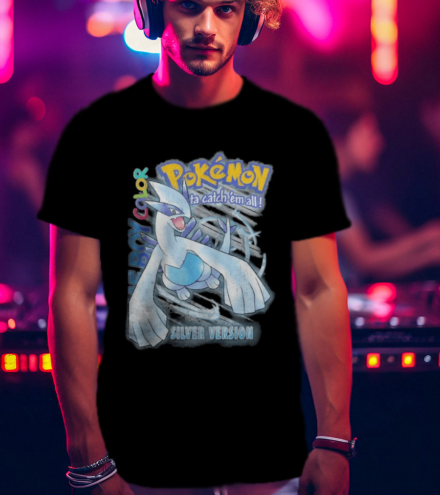 Pokémon Silver Version Game Boy Color Lugia Ta Catch 'Em All T-Shirt