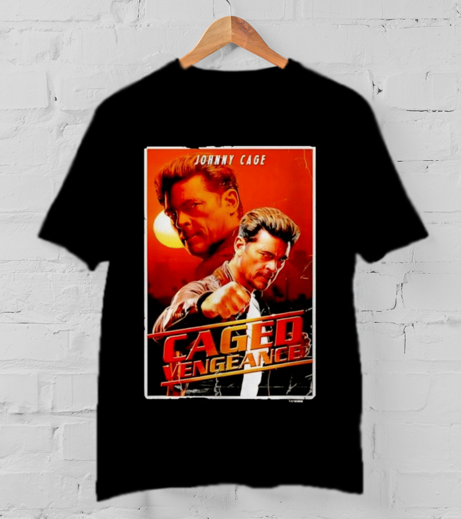 Johnny Cage Caged Vengeance Retro Action Movie T-Shirt