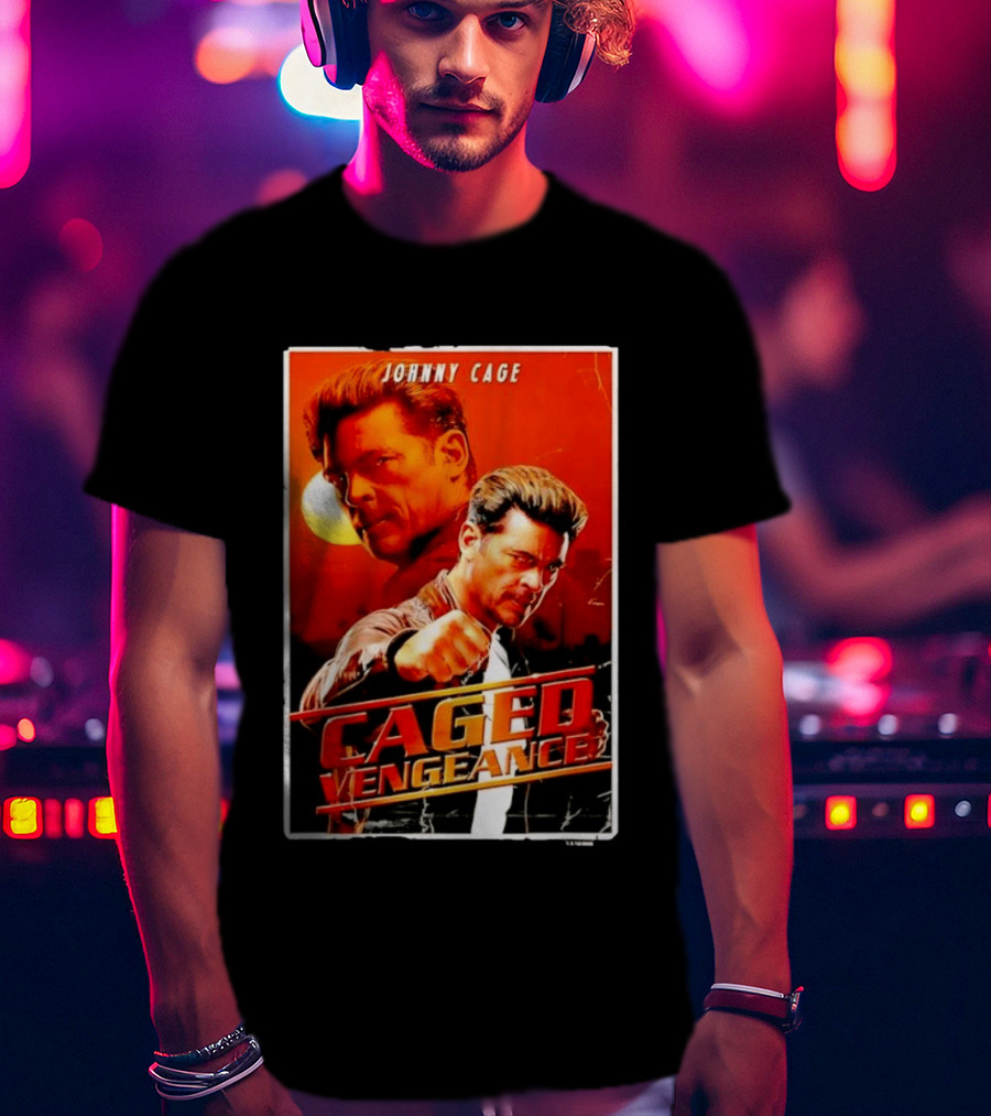 Johnny Cage Caged Vengeance Retro Action Movie T-Shirt