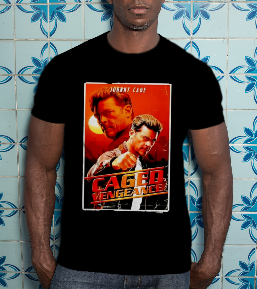 Johnny Cage Caged Vengeance Retro Action Movie T-Shirt