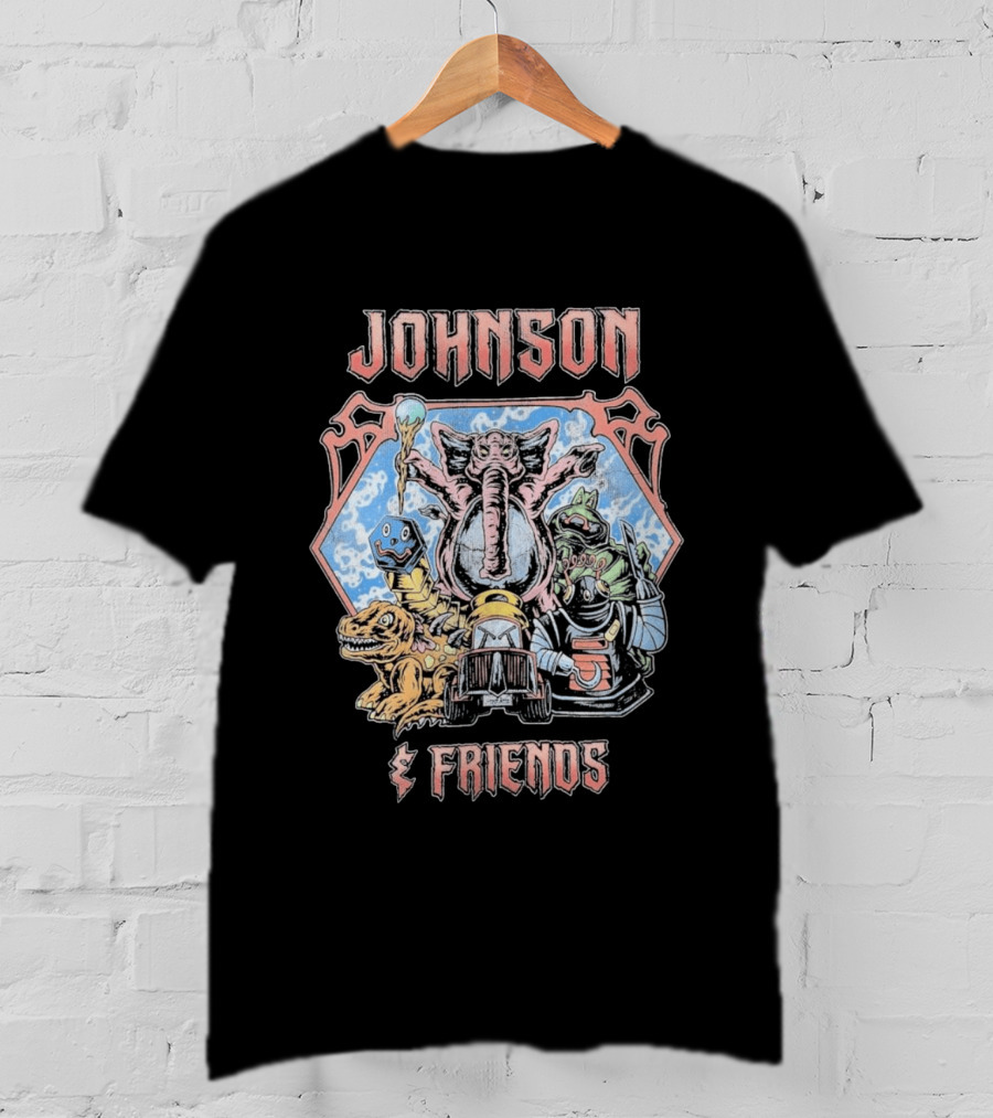 Johnson And Friends Elephant Dinosaur Robot Cartoon T-Shirt
