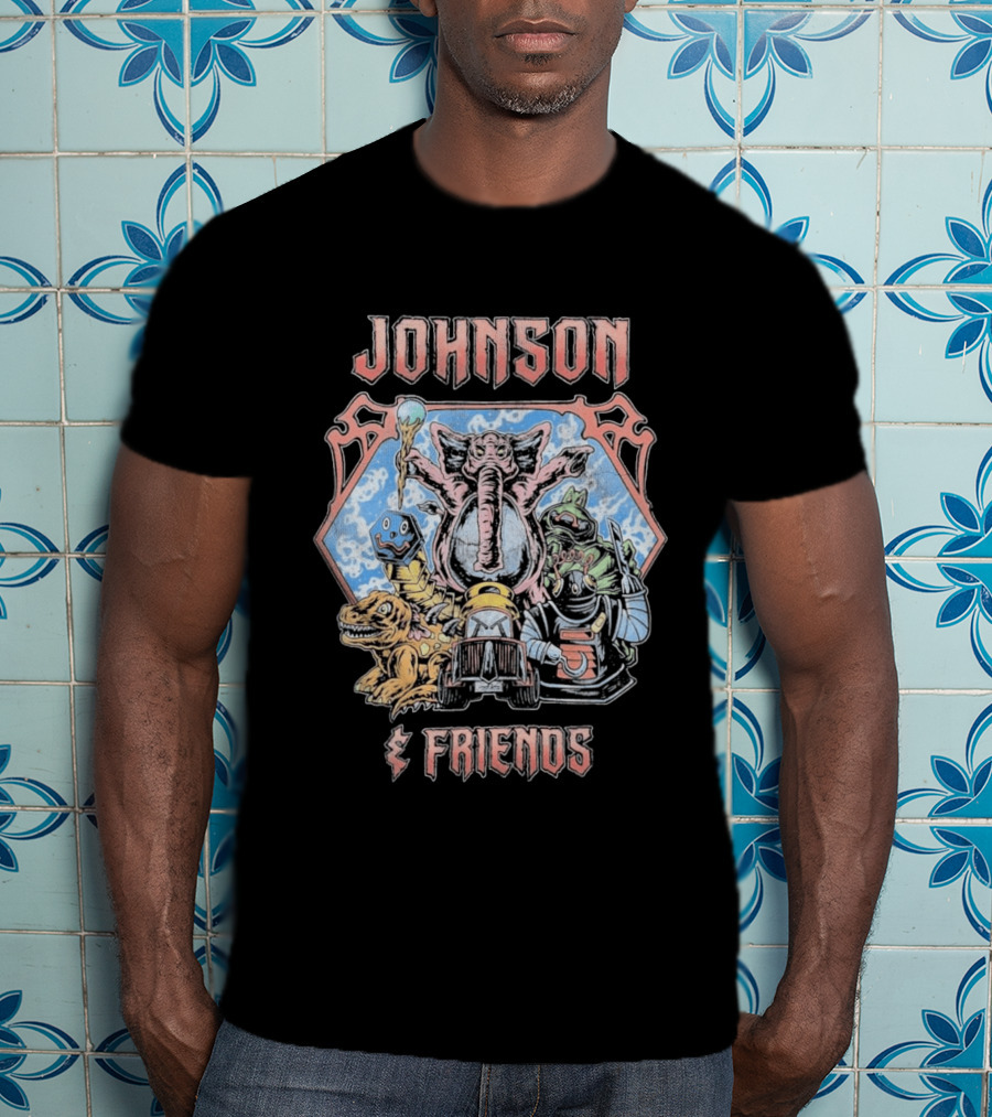 Johnson And Friends Elephant Dinosaur Robot Cartoon T-Shirt