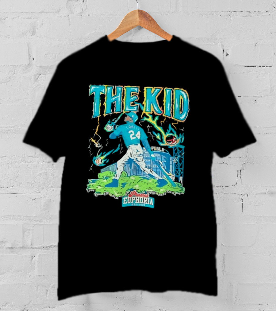 Ken Griffey Jr Seattle Mariners The Kid 24 Planet Euphoria Retro Baseball T-Shirt