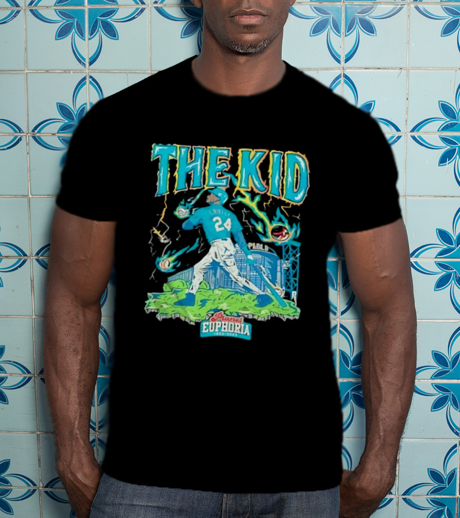 Ken Griffey Jr Seattle Mariners The Kid 24 Planet Euphoria Retro Baseball T-Shirt