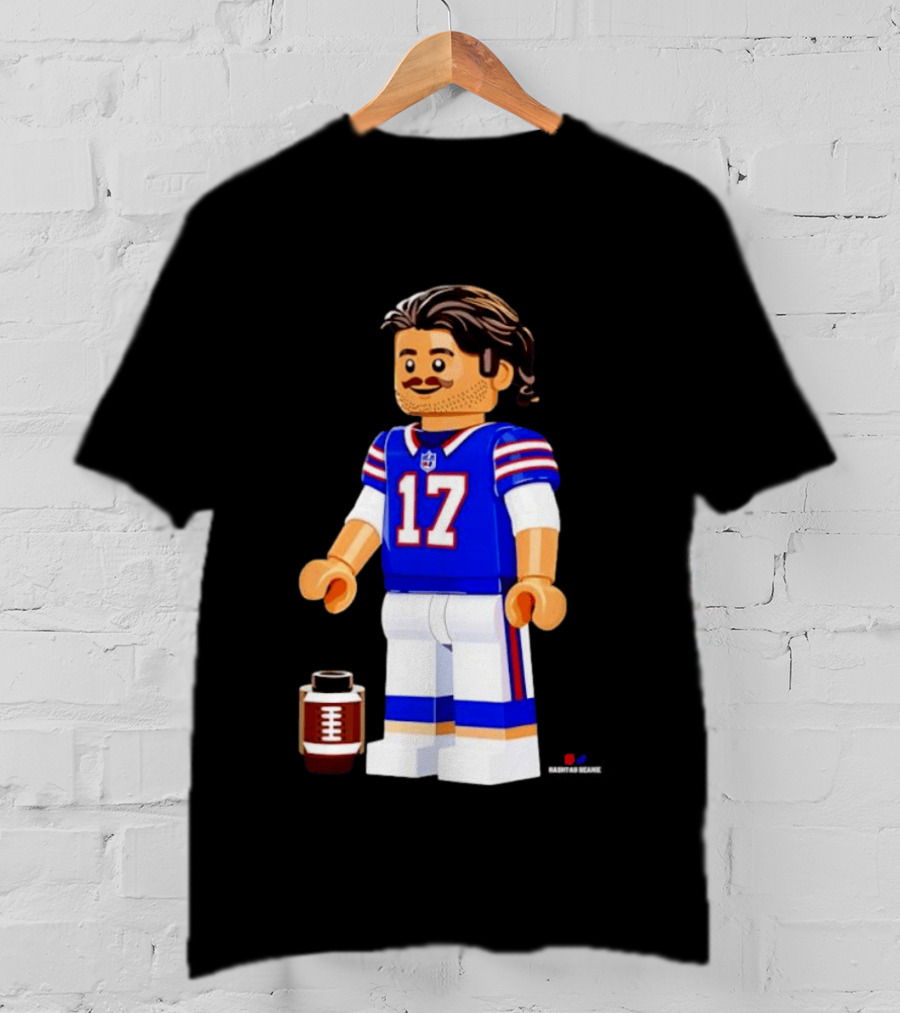 Lego Josh Allen Buffalo Bills 17 Quarterback Minifigure Football Fan Collectible T-Shirt
