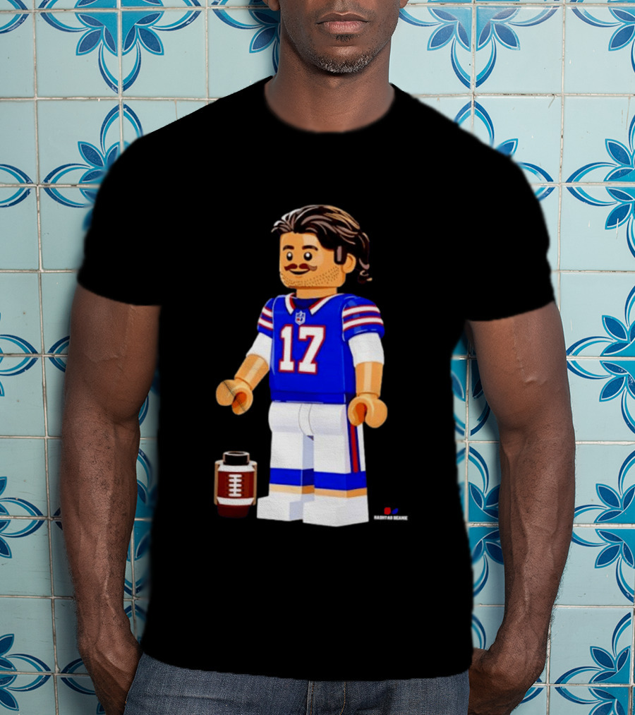 Lego Josh Allen Buffalo Bills 17 Quarterback Minifigure Football Fan Collectible T-Shirt