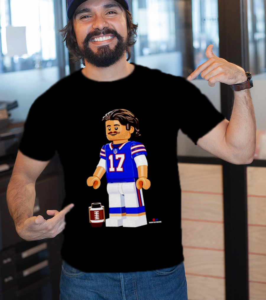 Lego Josh Allen Buffalo Bills 17 Quarterback Minifigure Football Fan Collectible T-Shirt
