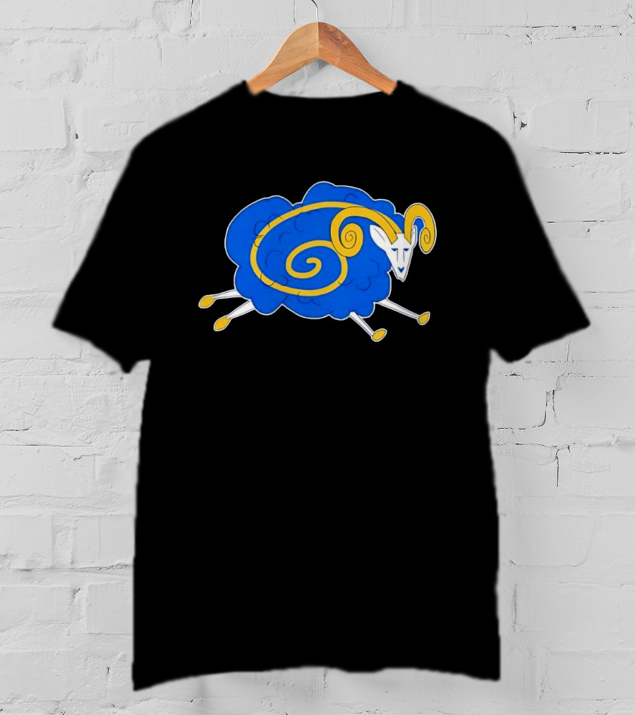 Los Angeles Rams Cursed Spiral Blue Sheep T-Shirt