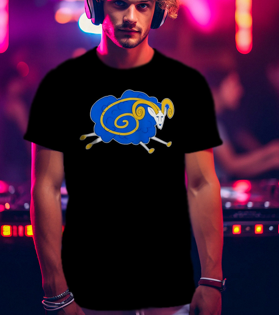 Los Angeles Rams Cursed Spiral Blue Sheep T-Shirt