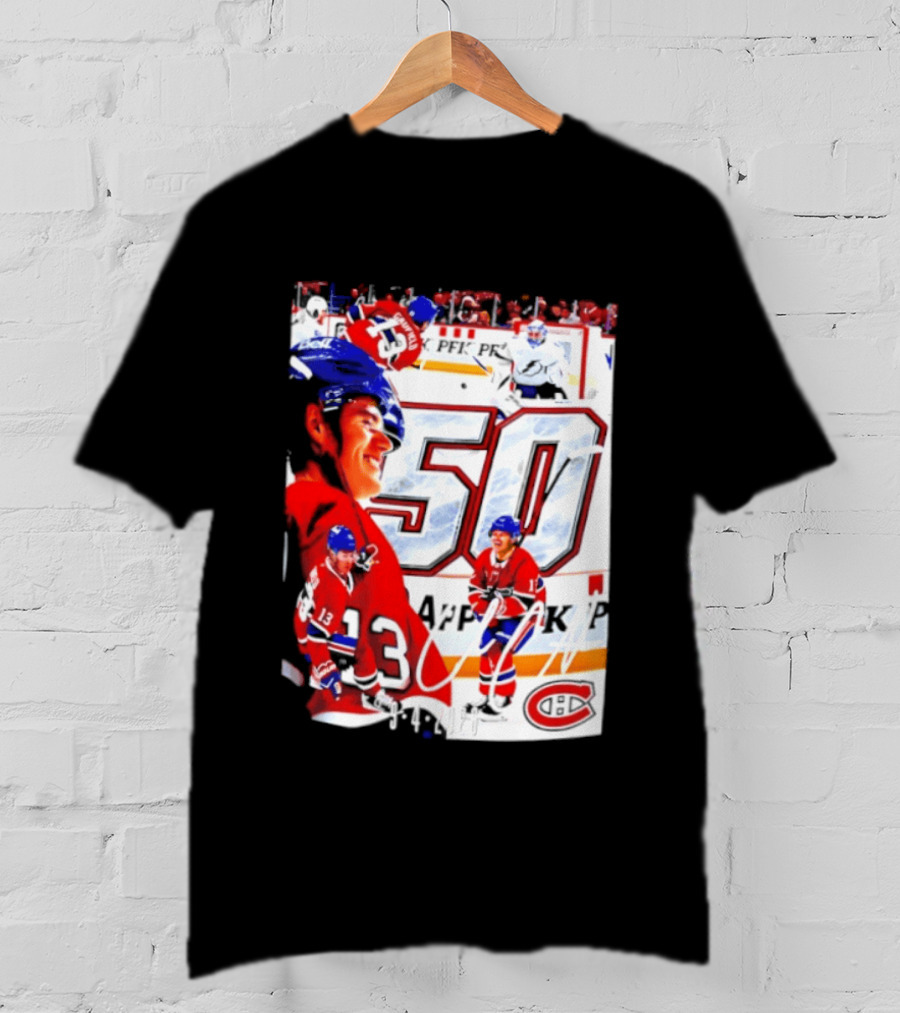 Montreal Canadiens Cole Caufield 50 Goals Celebration 2026 T-Shirt