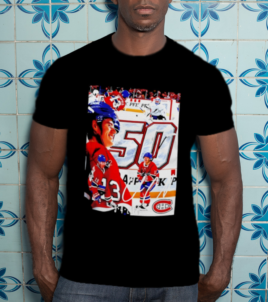 Montreal Canadiens Cole Caufield 50 Goals Celebration 2026 T-Shirt