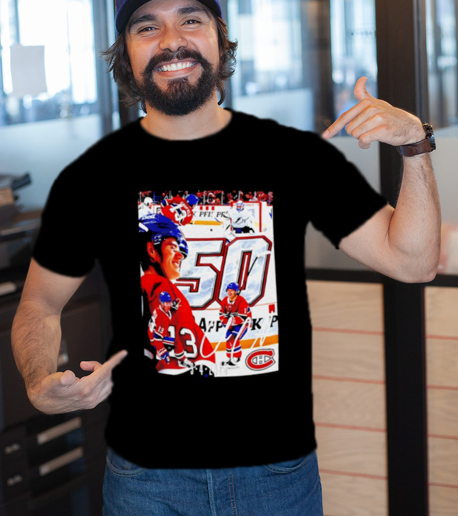 Montreal Canadiens Cole Caufield 50 Goals Celebration 2026 T-Shirt