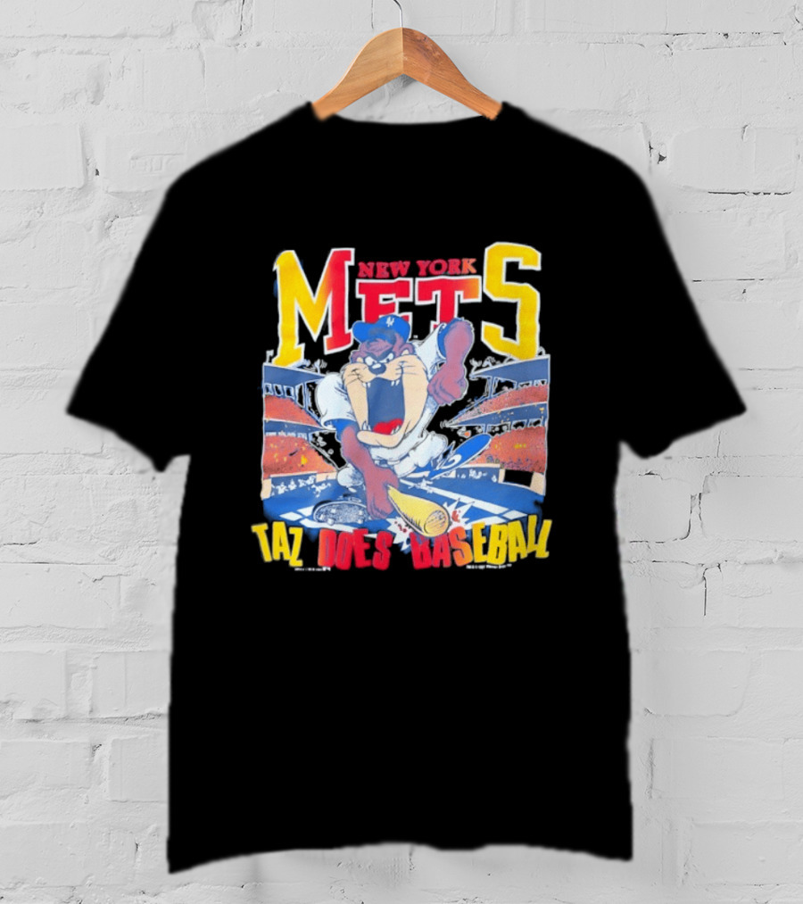New York Mets Taz Does Baseball Stadium Scene T-Shirt