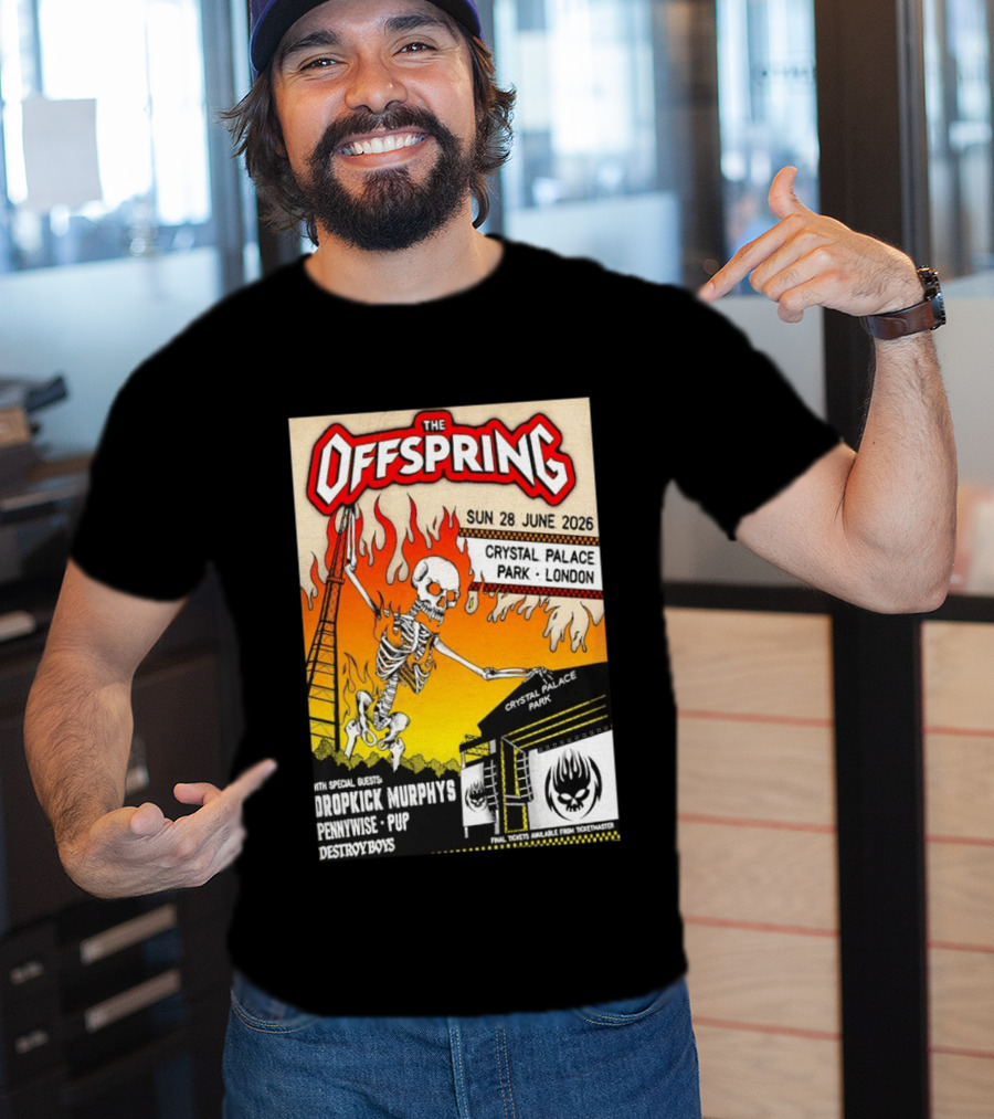 The Offspring Concert June 28 2026 Crystal Palace Park London Dropkick Murphys Pennywise Pup Destroy Boys T-Shirt
