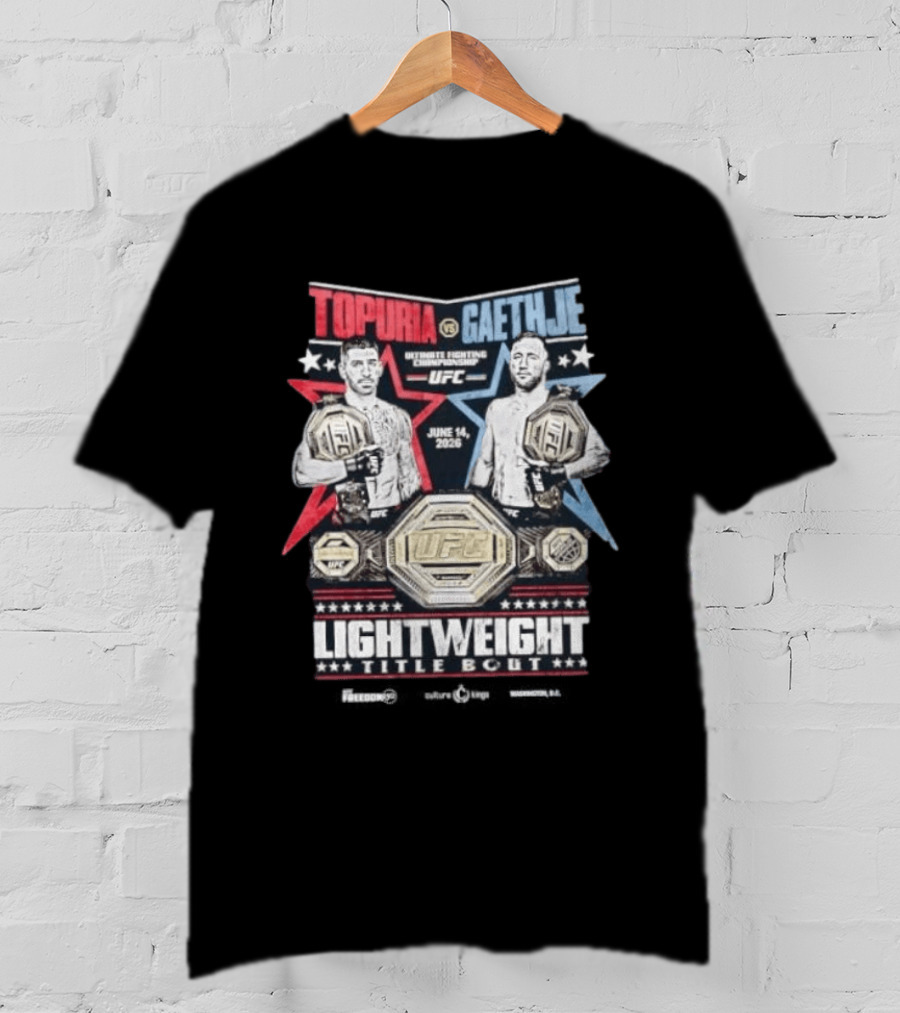Topuria Vs Gaethje UFC Lightweight Title Bout June 14 2026 Championship T-Shirt