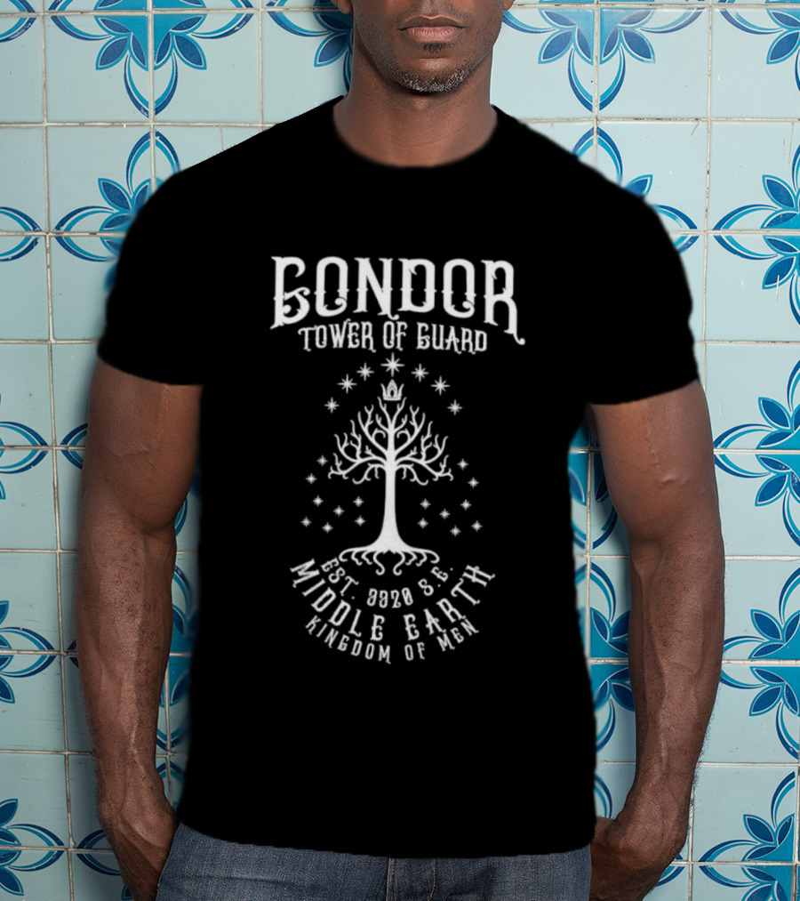 Gondor White Tree Tower Of Guard Middle Earth Kingdom Of Men Est 3320 SE T-Shirt