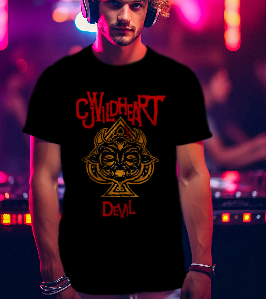 Wildheart Devil Demon Horned Figure Spade Leviathan Cross T-Shirt