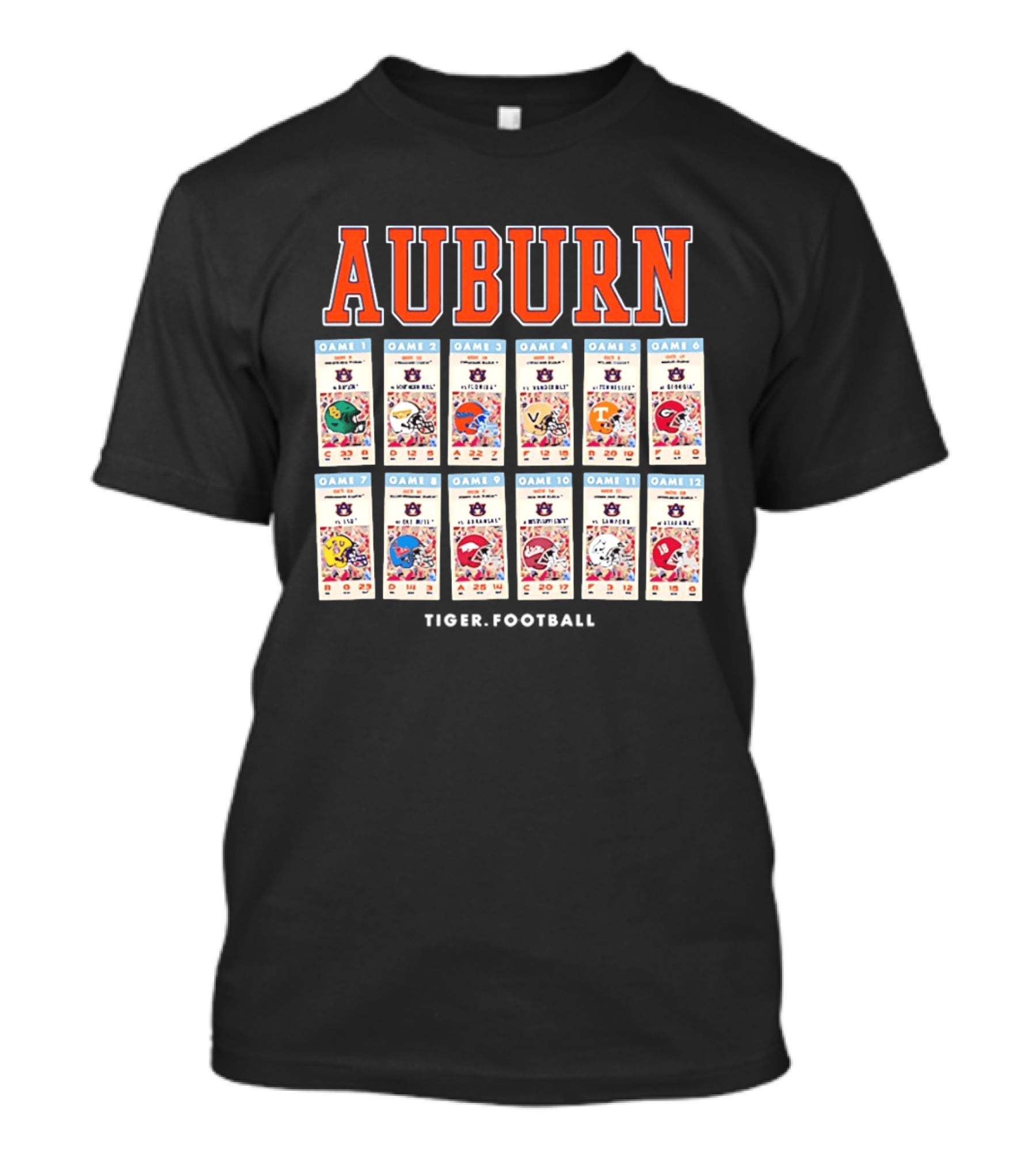 Auburn Football Schedule 2023 Game Days Baylor Florida Vanderbilt Tennessee LSU Alabama T-Shirt