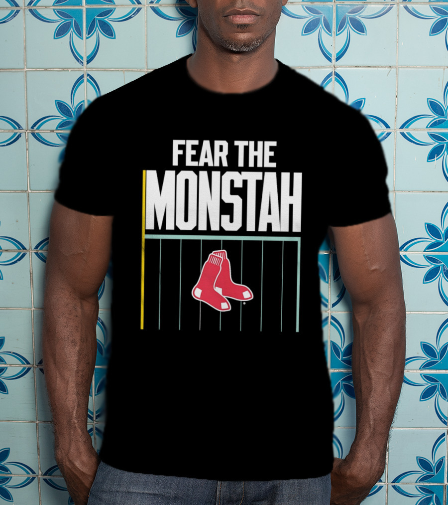 Boston Red Sox Fear The Monstah Major League Baseball Green Monster T-Shirt
