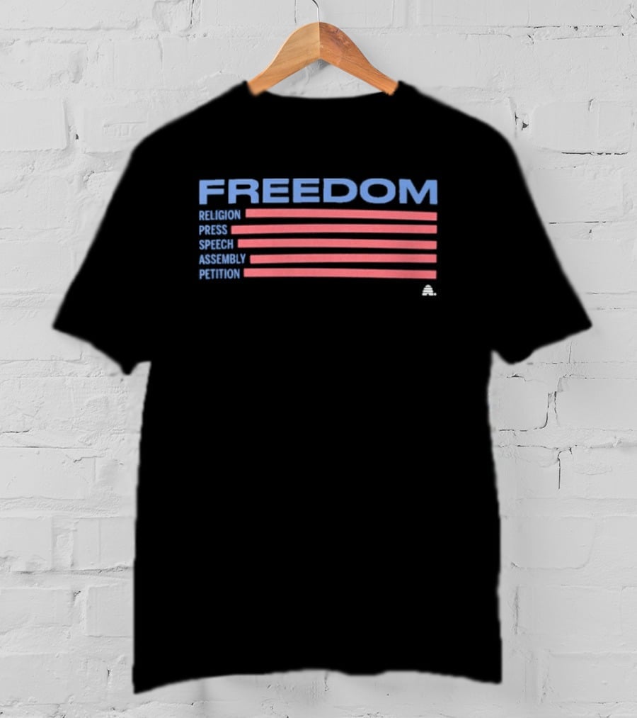 Freedom Religion Press Speech Assembly Petition American Flag T-Shirt