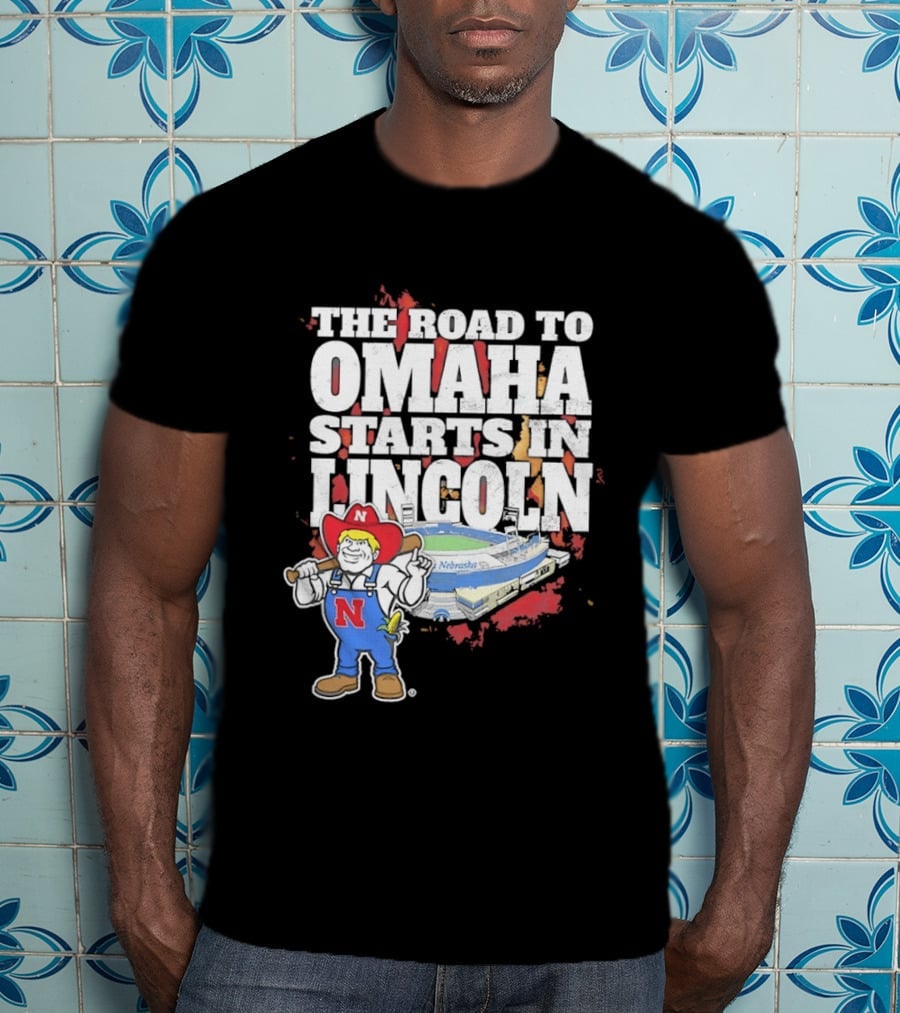 Herbie Husker Cornhuskers Road To Omaha Lincoln Nebraska Stadium T-Shirt