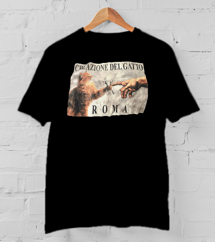 Creazione Del Gatto Cat Artwork Roma T-Shirt