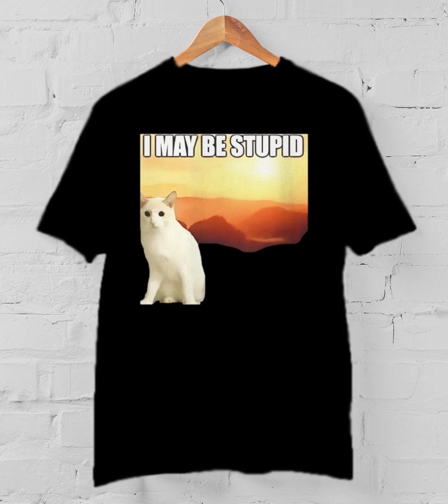 I May Be Stupid Cat With Sunrise T-Shirt