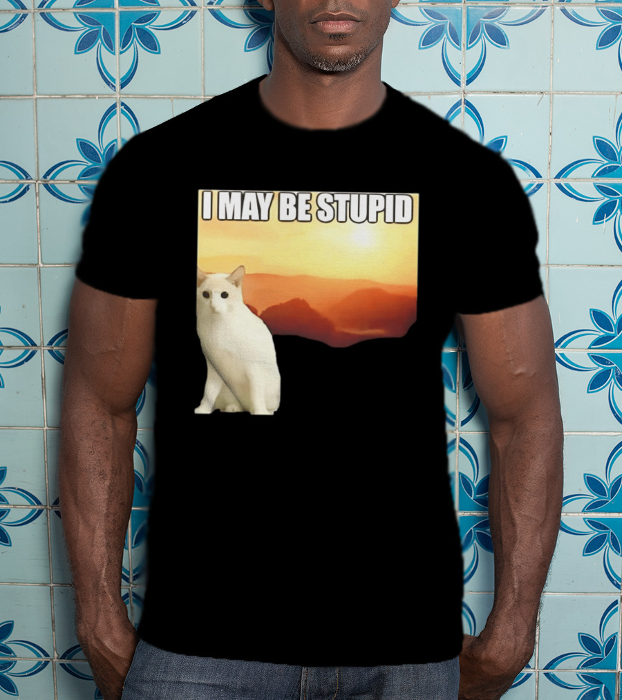 I May Be Stupid Cat With Sunrise T-Shirt