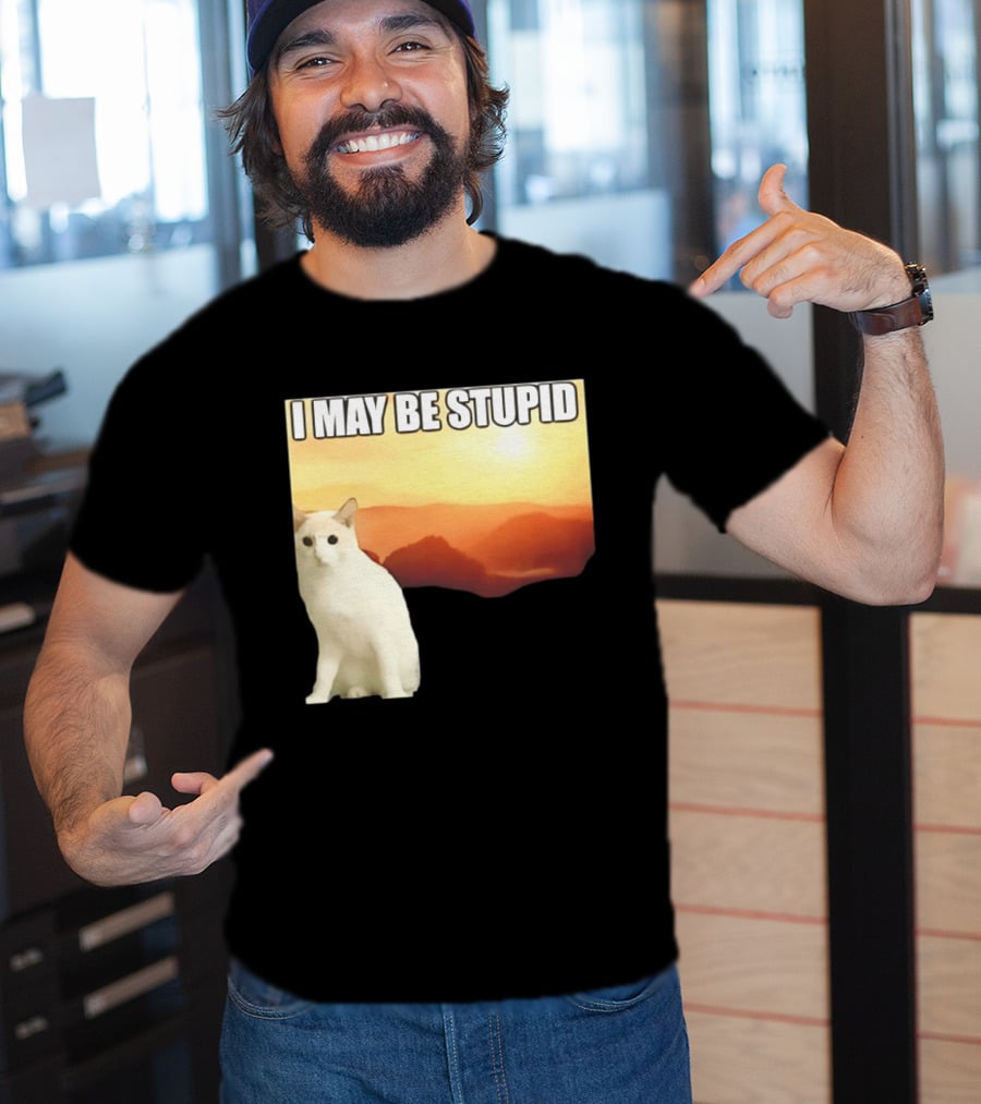 I May Be Stupid Cat With Sunrise T-Shirt