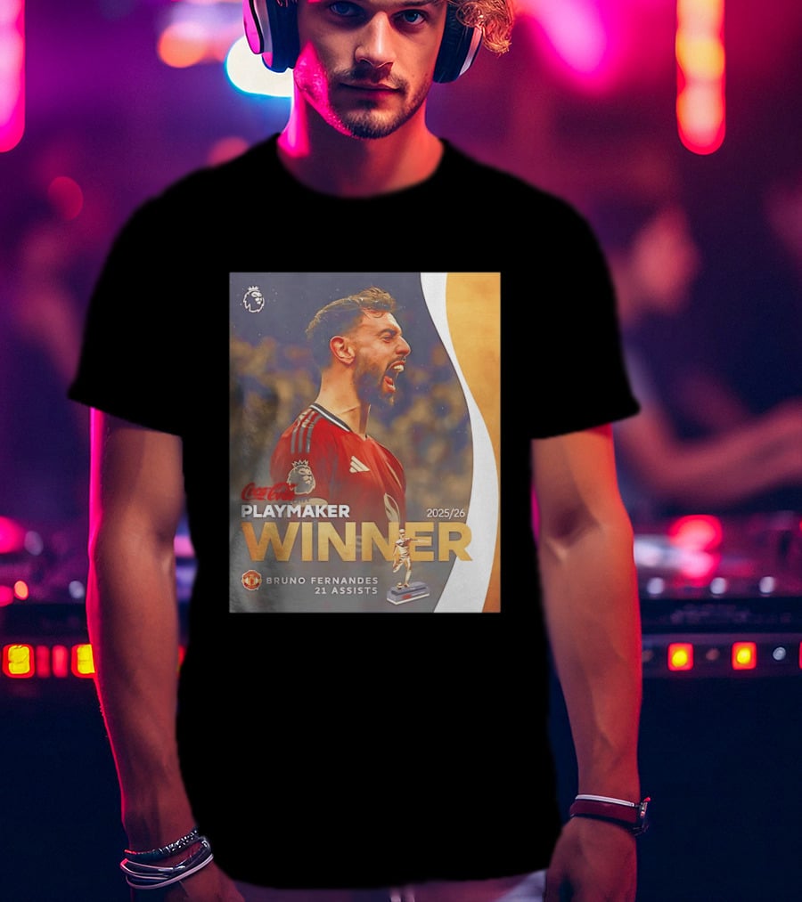 Coca Cola Playmaker Winner Bruno Fernandes Manchester United 2025/26 21 Assists T-Shirt