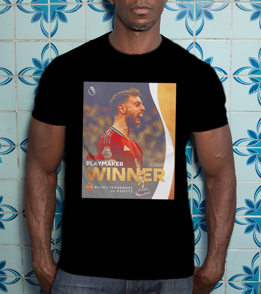 Coca Cola Playmaker Winner Bruno Fernandes Manchester United 2025/26 21 Assists T-Shirt