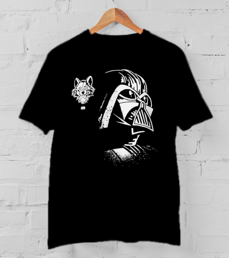 Darth Vader Galactic Empire Lightsaber Sith Star Wars Wolf Helmet T-Shirt