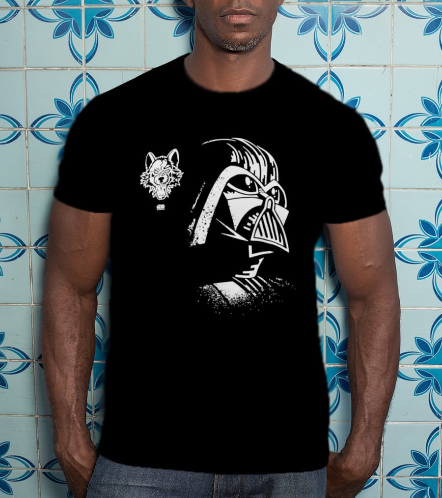Darth Vader Galactic Empire Lightsaber Sith Star Wars Wolf Helmet T-Shirt