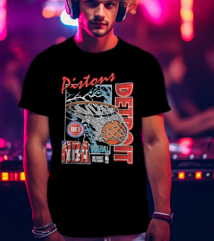 Pistons Detroit NBA Basketball DET Hoops 6 T-Shirt