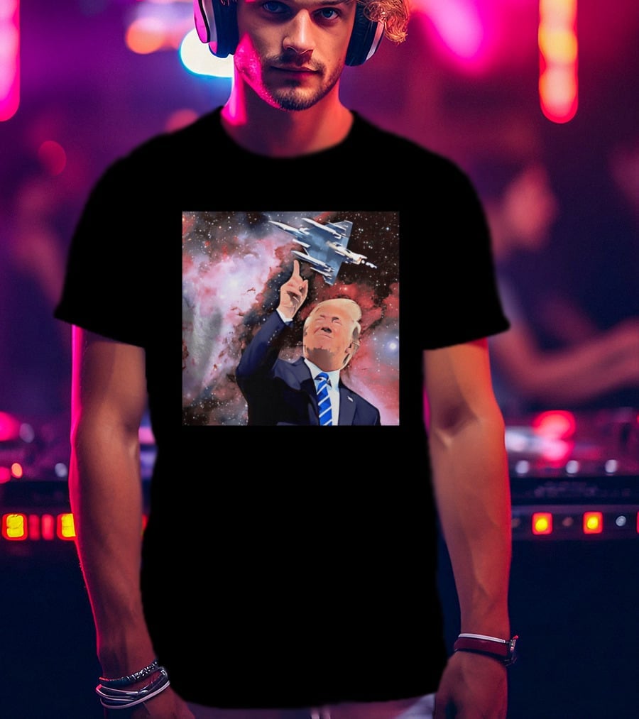 Donald Trump Stellar Commander Galaxy Jet Space Scene T-Shirt
