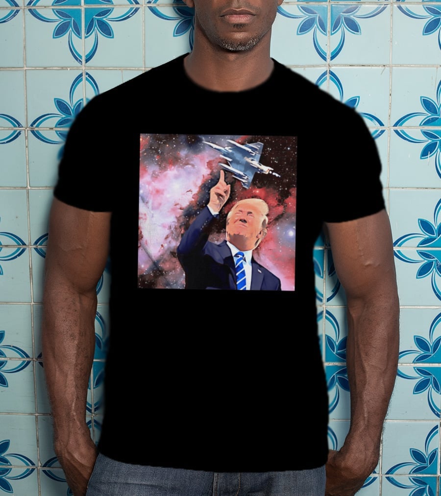 Donald Trump Stellar Commander Galaxy Jet Space Scene T-Shirt