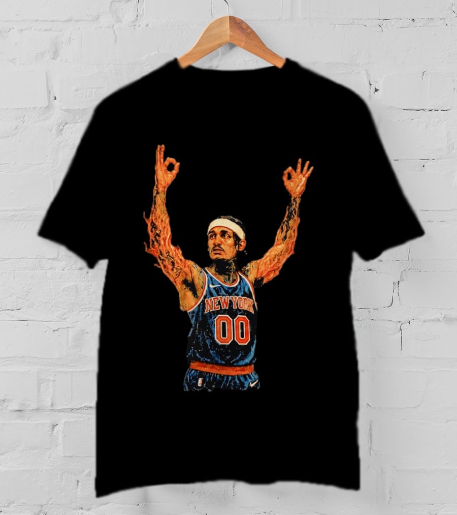 Jordan Clarkson New York Knicks Flaming Arms Basketball Game 1 2026 T-Shirt