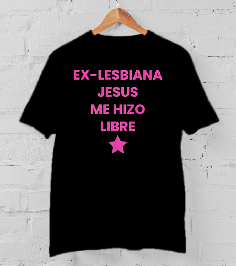 Ex Lesbiana Jesus Me Hizo Libre Estrella Rosa T-Shirt