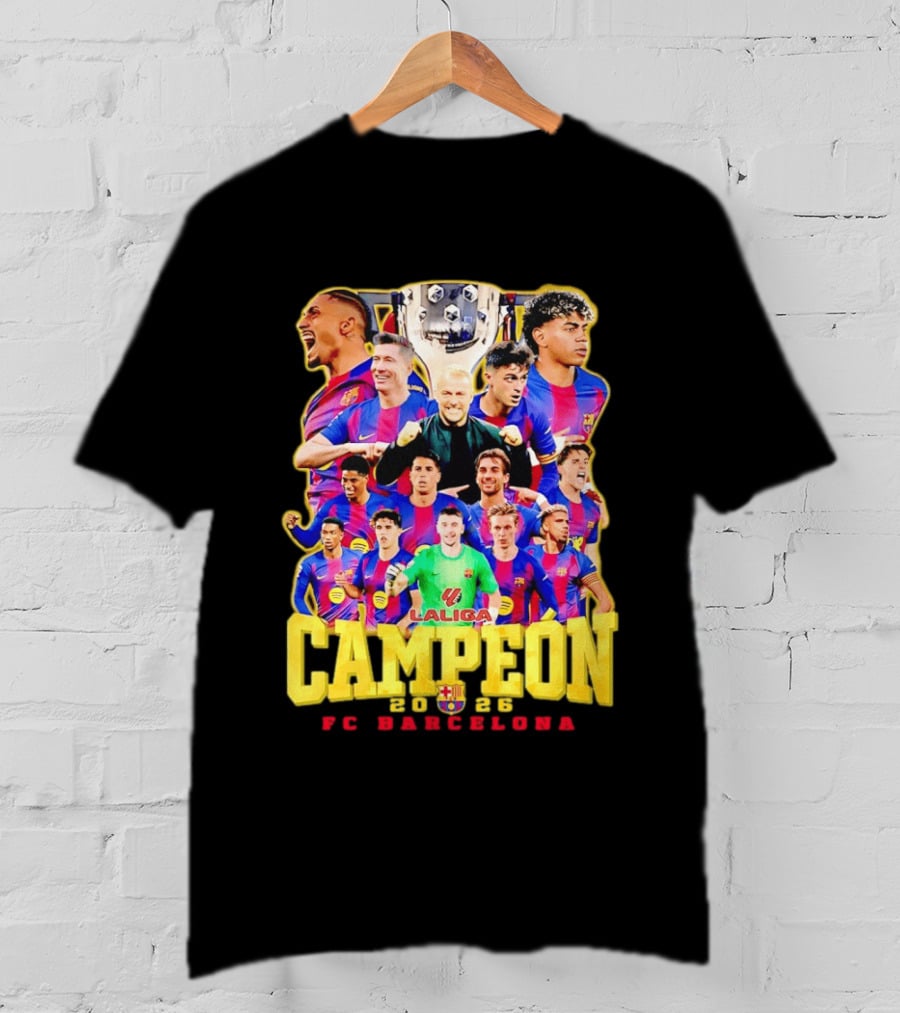 FC Barcelona Campeón La Liga 2023 Trophy Celebration T-Shirt
